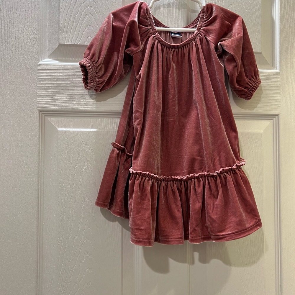 Old Navy Velvet Kids Dress in Dusty Rose